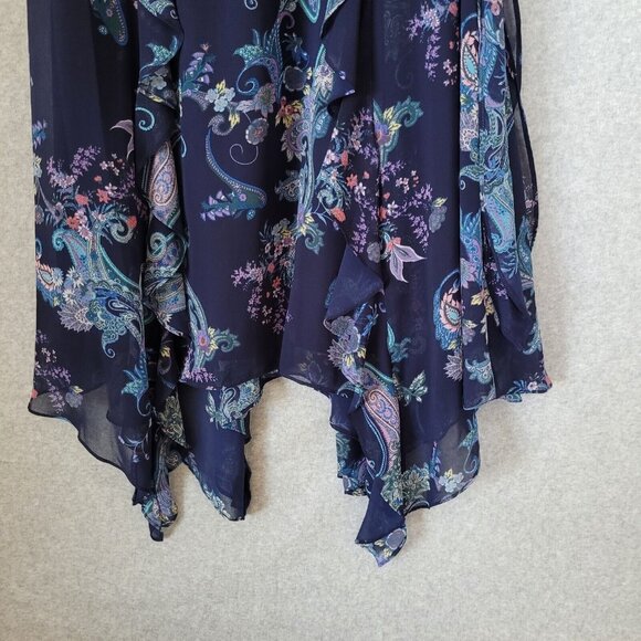 Roz & Ali Womens Sleeveless Multi-Color Dress Size 10 Fairy Flowy - Picture 8 of 16